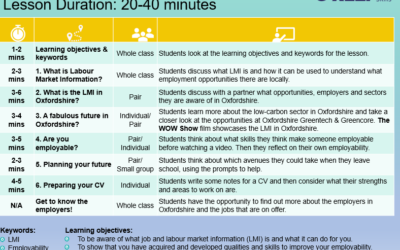 Oxfordshire LMI Y10 Lesson Plan