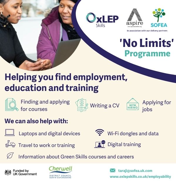 ‘No Limits’ employability support now available for Cherwell residents